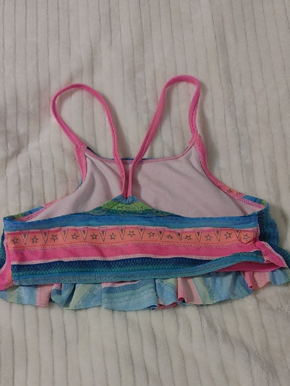 Arizona Jean Company Multicolor Striped Tank Top with Pink Straps - Picture 2 of 5